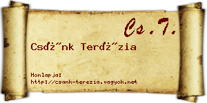 Csánk Terézia névjegykártya